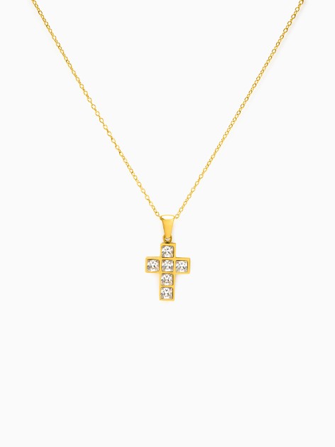 STEEL CROSS GRACE NECKLACE