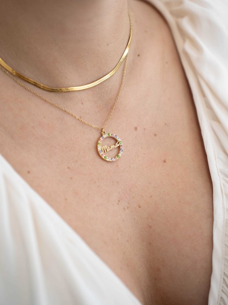 COLLAR ACERO MAMÁ CIRCONITAS 2