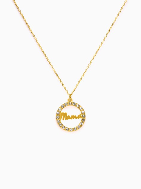 COLLAR ACERO MAMÁ CIRCONITAS