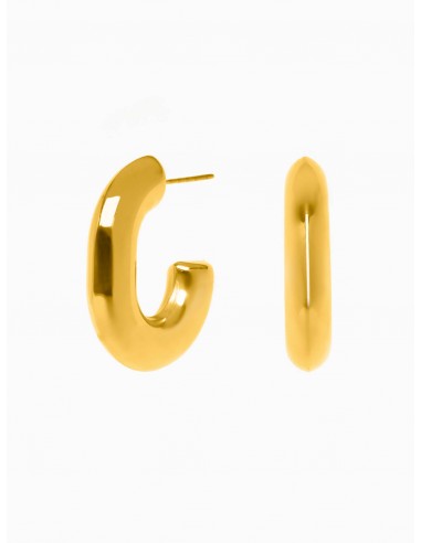 Pendientes aro dorados, modelo Tubo, de la marca de joyas AmaloA.