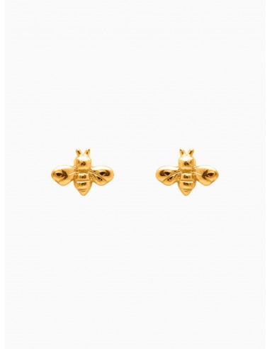 Pendientes de plata de ley en forma de abeja en color dorado de la marca de joyas AmaloA.
