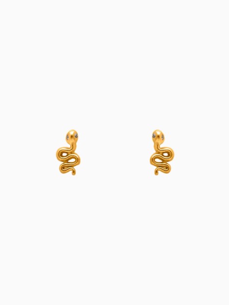 Pendientes de plata de ley en forma de serpiente de la marca de joyas AmaloA.