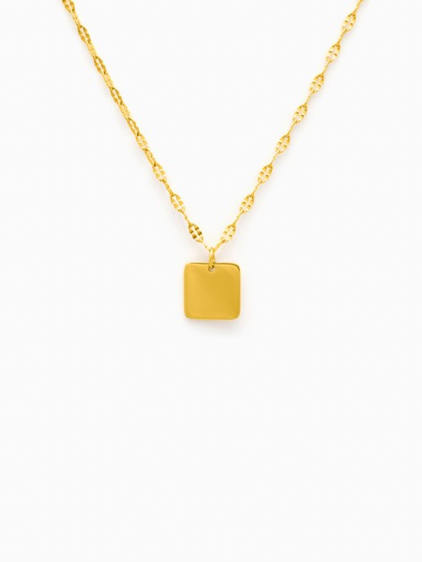 SQUARE ENGRAVED NECKLACE -...