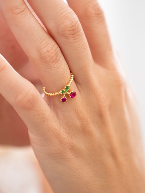 ANILLO PLATA DE LEY CEREZAS 2