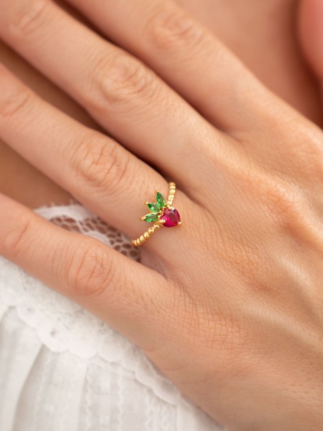 ANILLO PLATA DE LEY FRESA 2