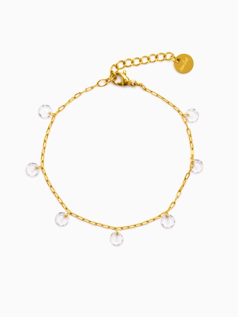 PULSERA ACERO CRISTAL FACETADO