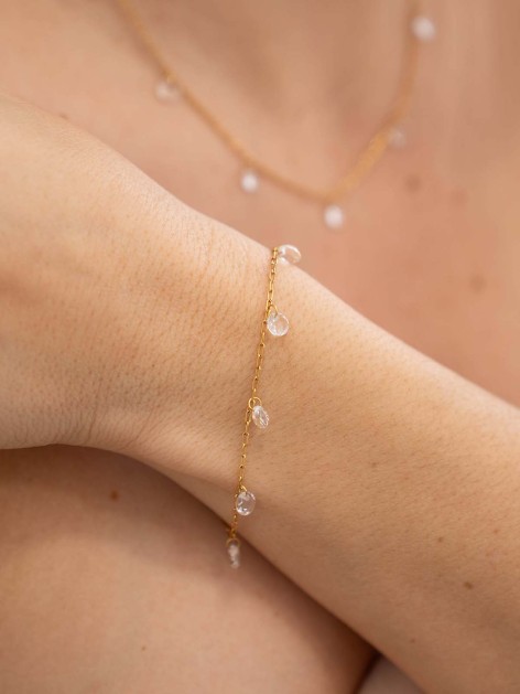 PULSERA ACERO CRISTAL FACETADO 2
