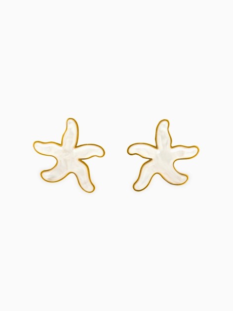 MOTHER-OF-PEARL STAR EARRINGS