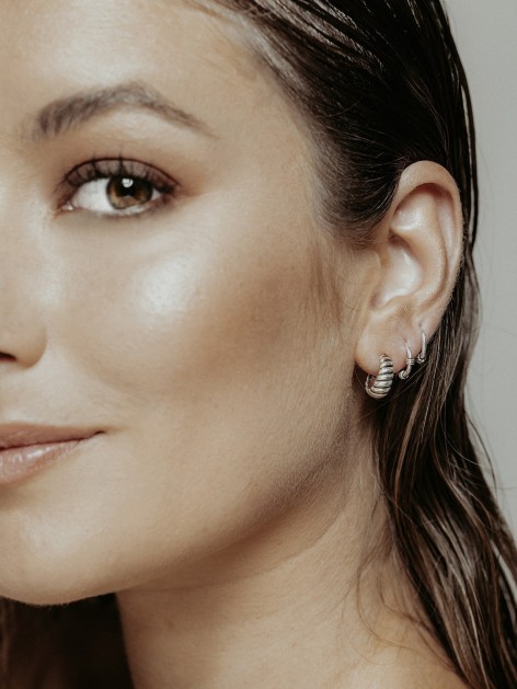 PENDIENTE ARO DÚO PLATA DE LEY 2