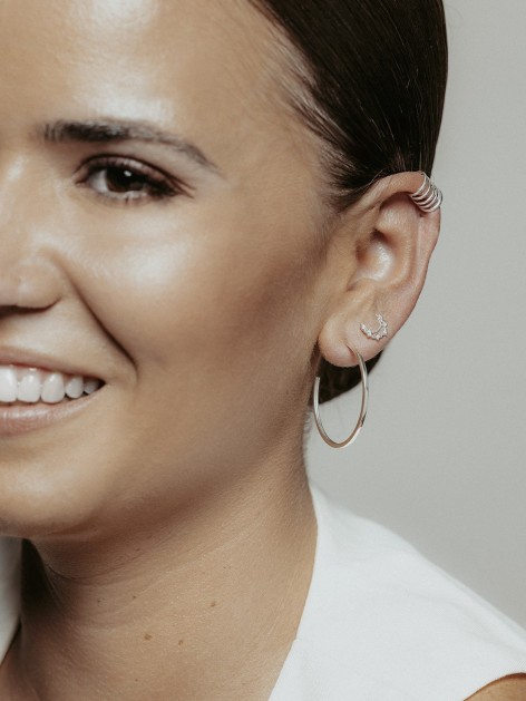 SILVER NADIA HOOP EARRINGS 2