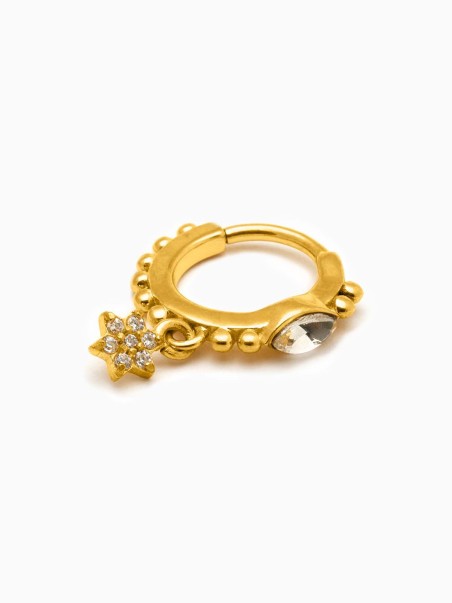 Piercing con piedras circonitas en forma de estrella de la marca de joyas AmaloA.