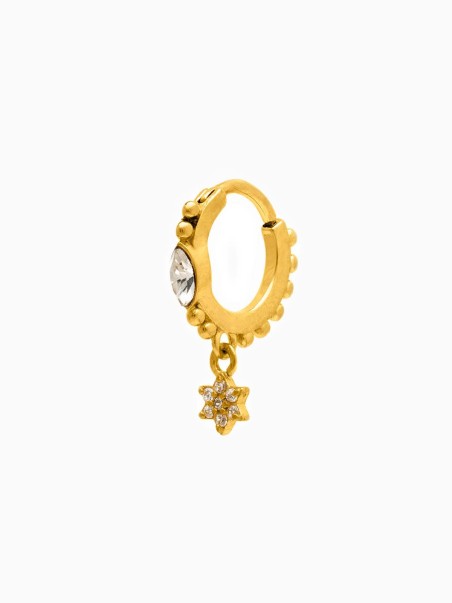 Piercing con piedras circonitas en forma de estrella de la marca de joyas AmaloA.
