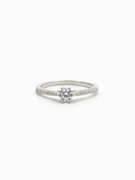 SILVER SOLITAIRE RING