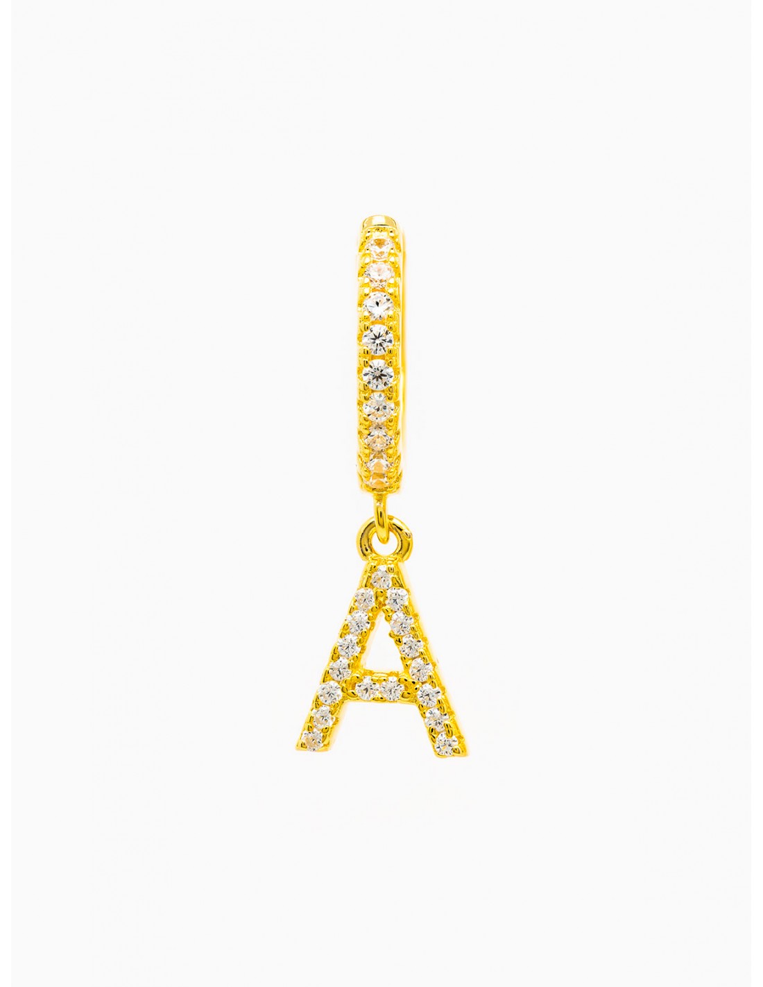 INITIAL EARRING IN GOLD-PLATED SILVER...